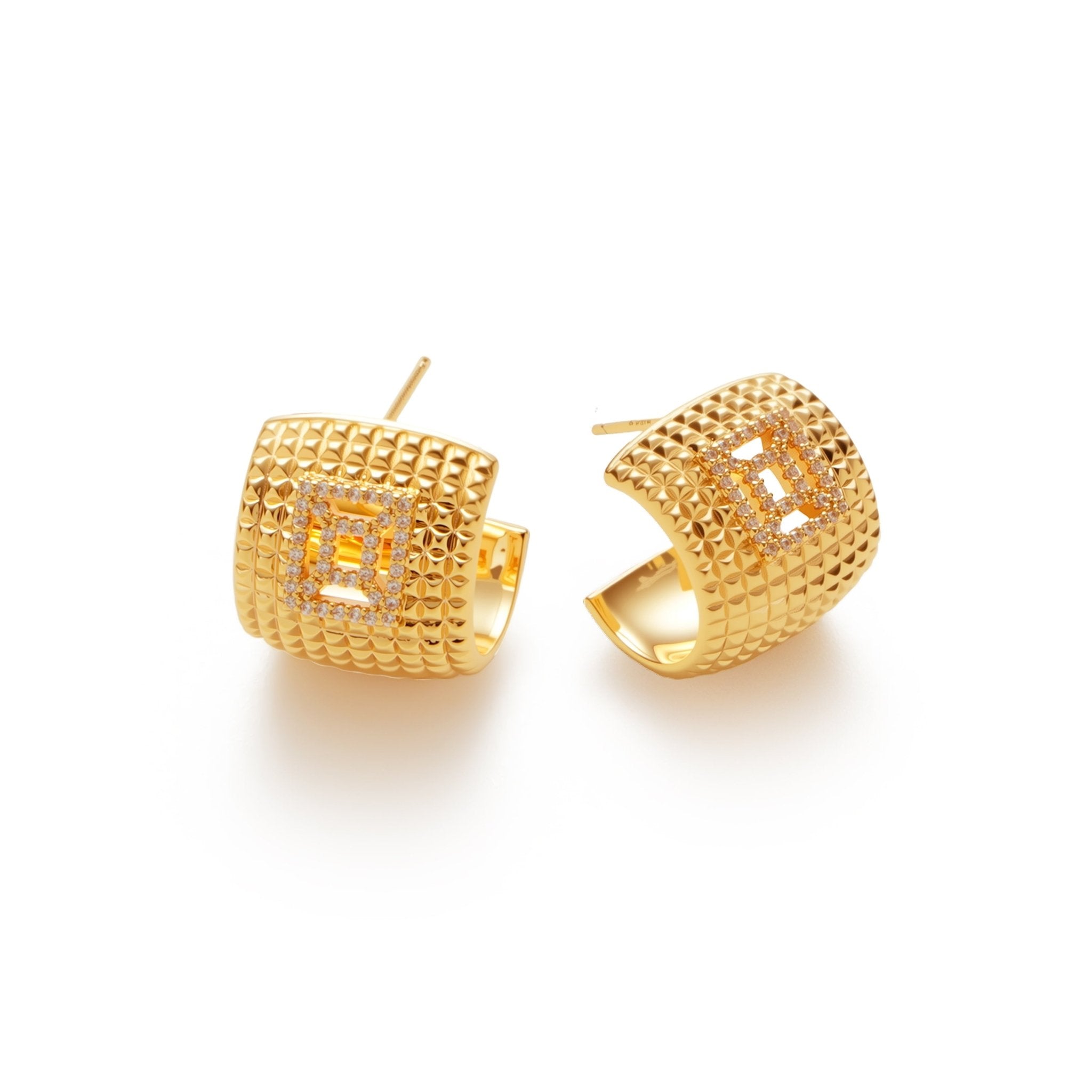 RSNY diamond pattern earrings - R2023B