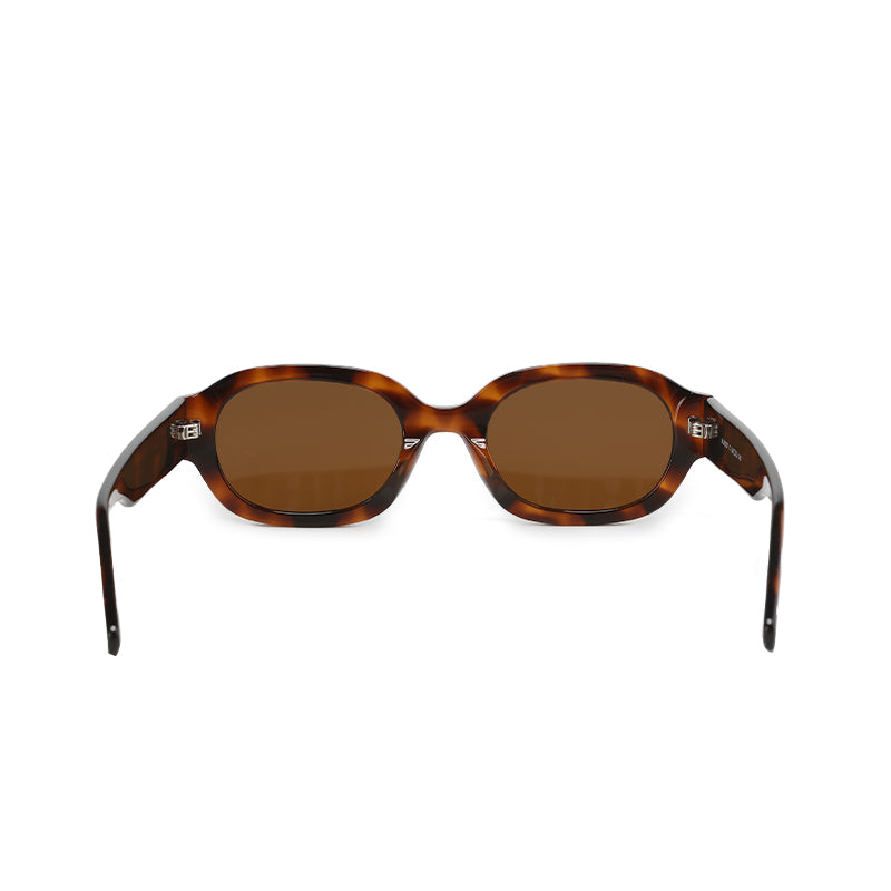 RSNY UN Retro Oval Sunglasses - RSNY ·MJ0007C · Plate/nylon lenses · Frame width 148.5mm/temple length 147mm · Lens width 53mm/height 38.2mm · Unisex retro oval shape design/0 touch metal logo/widened temple to wear more comfortable/customized black brown tortoiseshell color scheme texture plate
