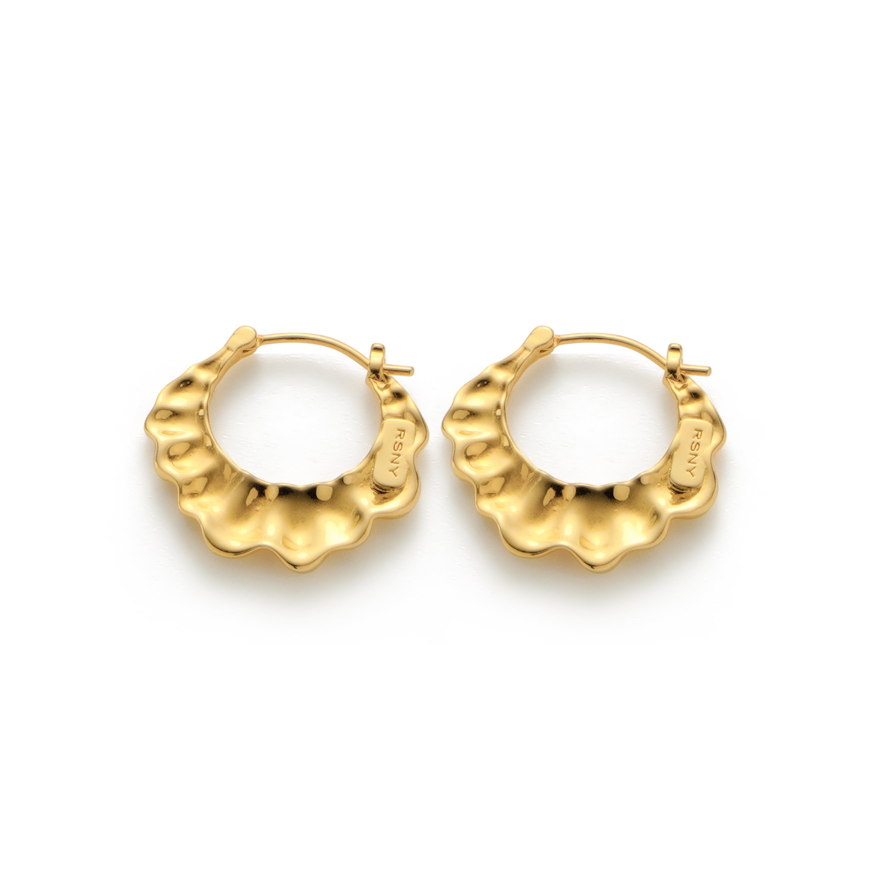 RSNY pleated earrings - RSNY R2132B Copper Gold Plated/Tremella Needle Size: 2 * 22 * 25mm Corrugated Design Elements/Commuter Simplicity Size: Styling/Mirror Seiko Polishing/Delicate Detail Processing