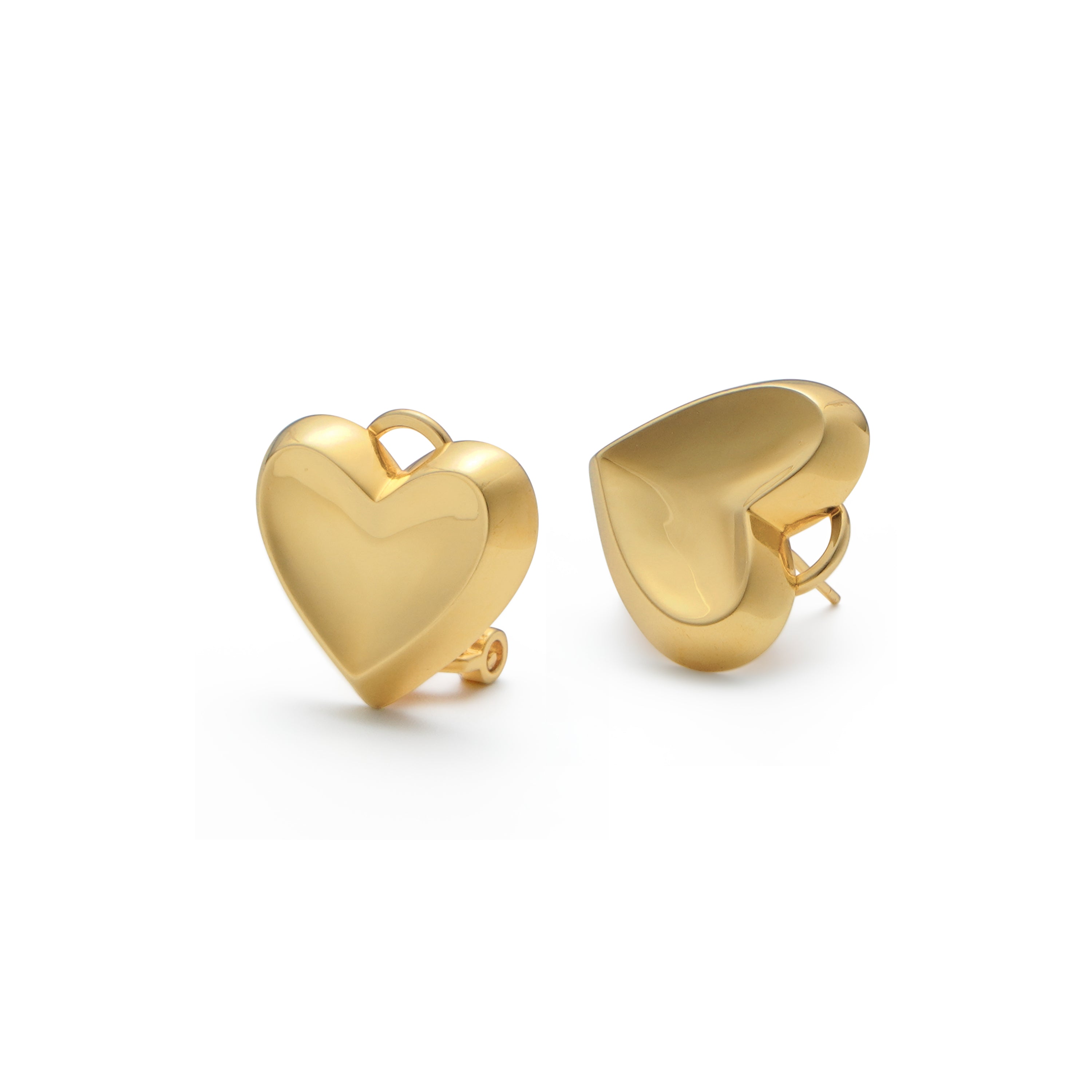 RSNY geometric love stud earrings - RSNY R2090B Copper Gold Plated/S925 Tremella Needle Weight: 8.2g Size: 20 * 3 * 18mm Love-type exquisite cut surface/exquisite detail processing/sterling silver high-quality ear acupuncture/mirror-grade Seiko polishing/lightweight brand craftsmanship