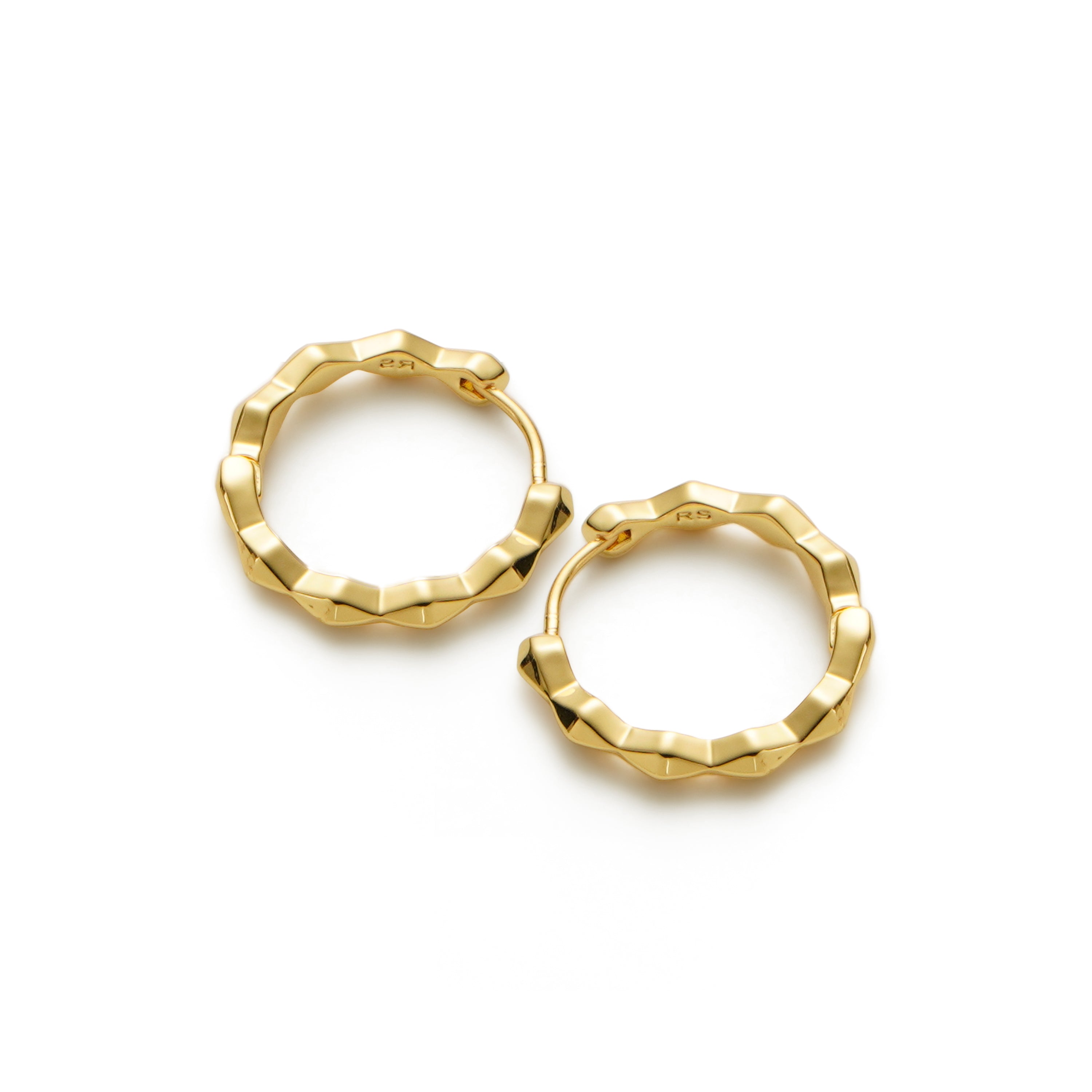 RSNY diamond cut earrings - RSNY R2171B 铜镀金/银耳针 约20*20*3mm 钻石型设计元素/几何感切面造型/镜面级精工抛光/纯银高品质耳针