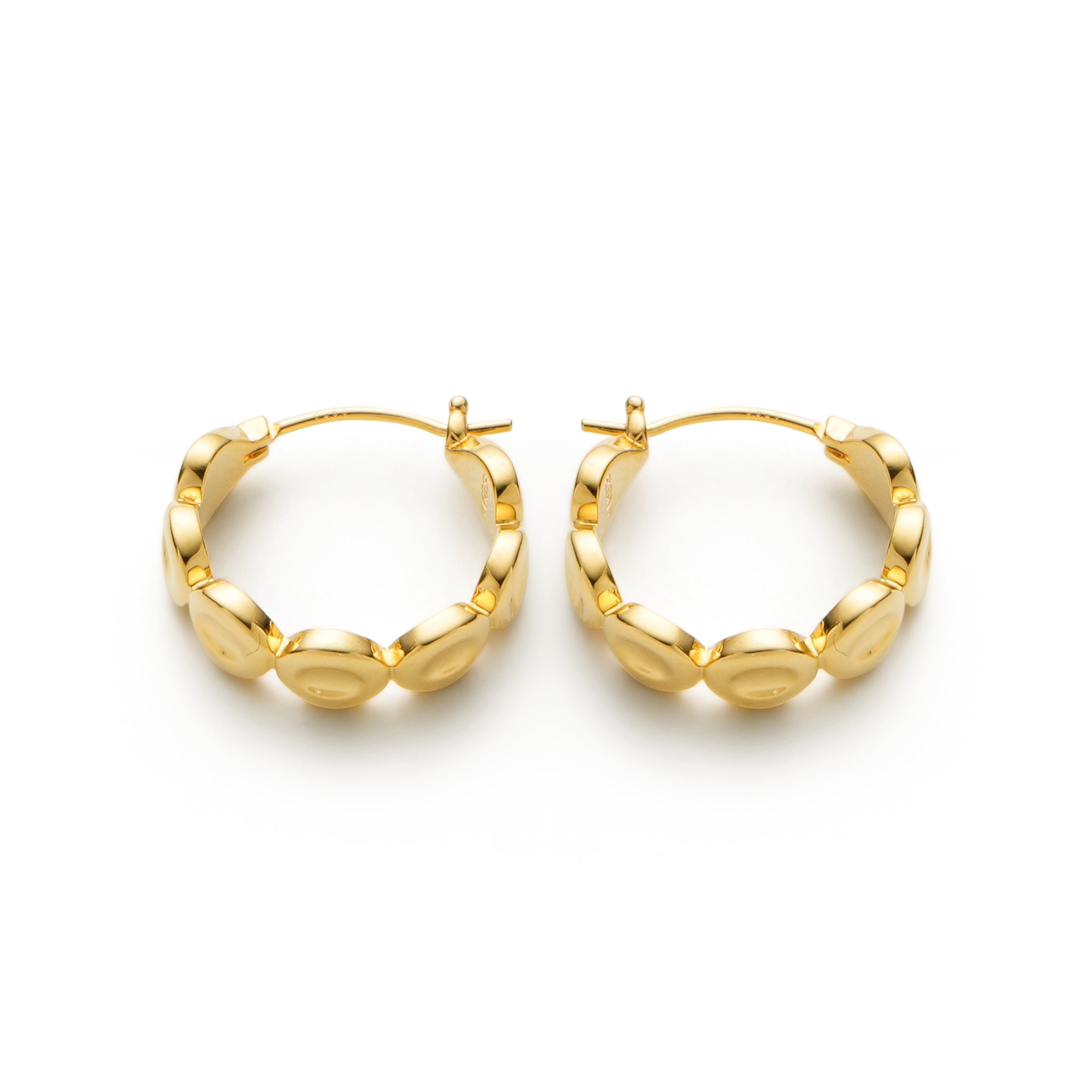 RSNY simple styling earrings - RSNY R2105B 铜镀金/银耳针 约19*6*19mm 时尚绕圈纹设计/镜面级精工抛光/轻量化品牌工艺/纯银高品质耳针