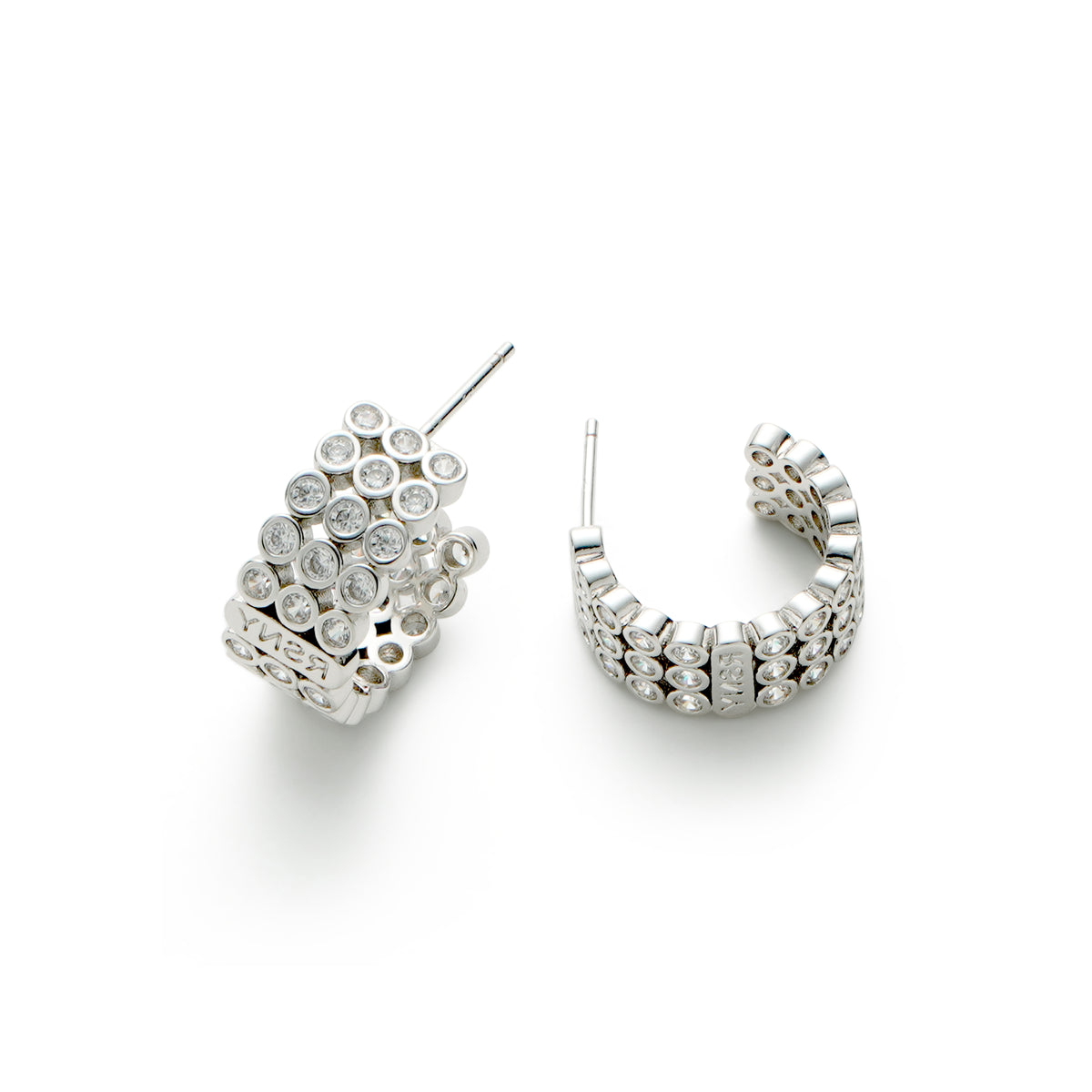 RSNY diamond shaped earrings - RSNY 1789W 铜镀铑/银耳针 约8*18*18mm 钻石级精巧切面/纯银高品质耳针/高韧性弹簧耳扣/轻量化品牌工艺