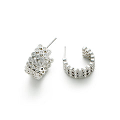 RSNY diamond shaped earrings - RSNY 1789W 铜镀铑/银耳针 约8*18*18mm 钻石级精巧切面/纯银高品质耳针/高韧性弹簧耳扣/轻量化品牌工艺