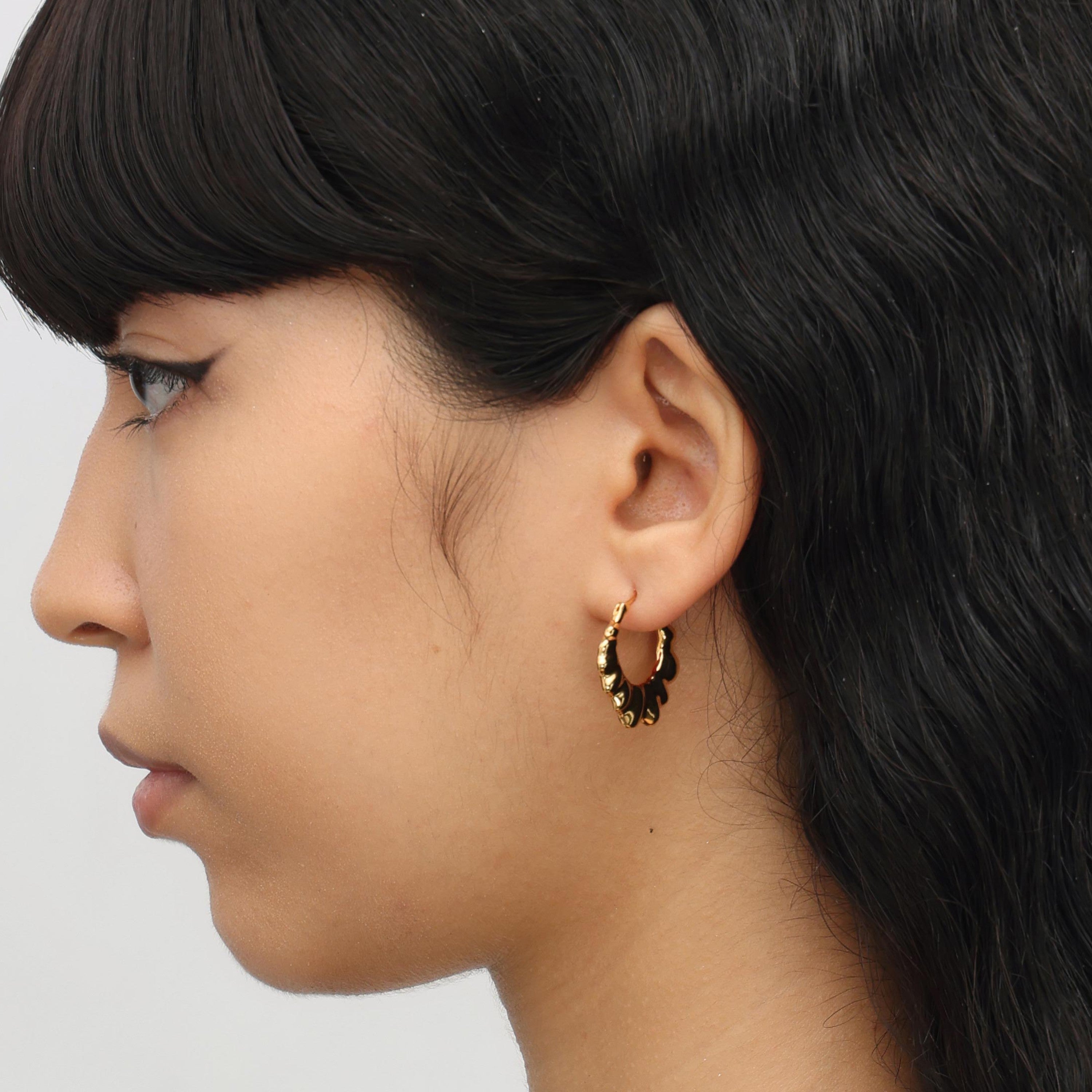 RSNY pleated earrings - RSNY R2132B Copper Gold Plated/Tremella Needle Size: 2 * 22 * 25mm Corrugated Design Elements/Commuter Simplicity Size: Styling/Mirror Seiko Polishing/Delicate Detail Processing