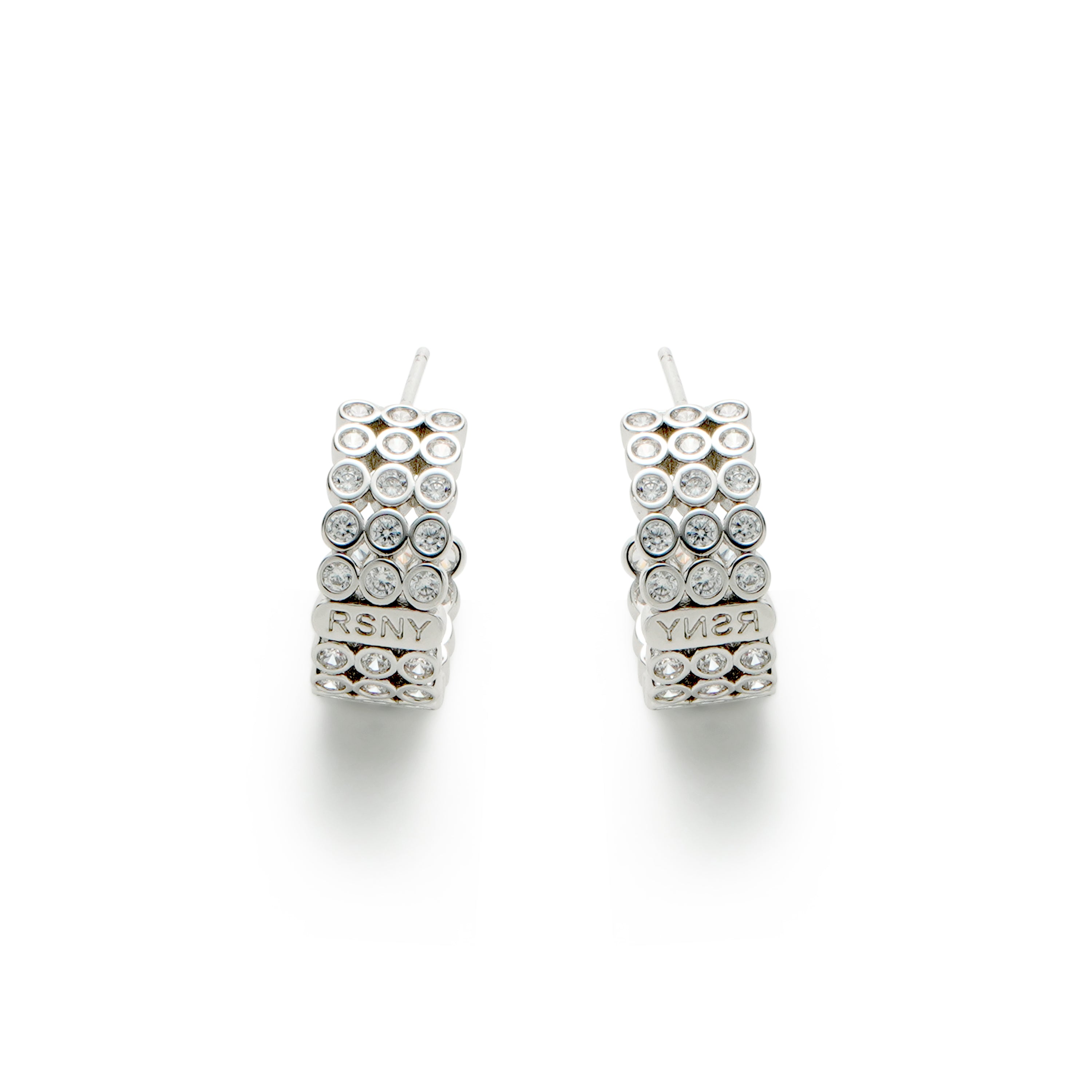 RSNY diamond shaped earrings - RSNY 1789W Size: 8 * 18 * 18mm Diamond grade delicate section/sterling silver high-quality ear acupuncture/high toughness spring ear buckle/lightweight brand craftsmanship