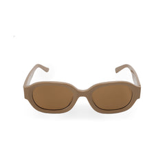 RSNY UN Retro Oval Sunglasses - RSNY ·MJ0007E · Plate/nylon lenses · Frame width 148.5mm/temple length 147mm · Lens width 53mm/height 38.2mm · Unisex retro oval shape design/0 touch metal logo/widened temple wear more comfortable/elegant milk tea color scheme