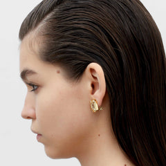 RSNY Redeen Styling Earrings - RSNY R2116B 铜镀金/银耳针 约15*18*5mm 钻石型设计元素/时尚感几何造型/轻量化镂空工艺/微厚重精巧质感