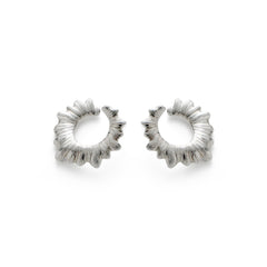 RSNY pleated earrings - RSNY R2089A Copper Rhodium Plated/S925 Tremella Needle/Brand Ear Plug Weight: 9.5g Size: 24 * 17 * 14mm Fashion circle pattern design/exquisite detail processing/sterling silver high-quality ear needles/mirror-grade precision polishing/lightweight brand craftsmanship