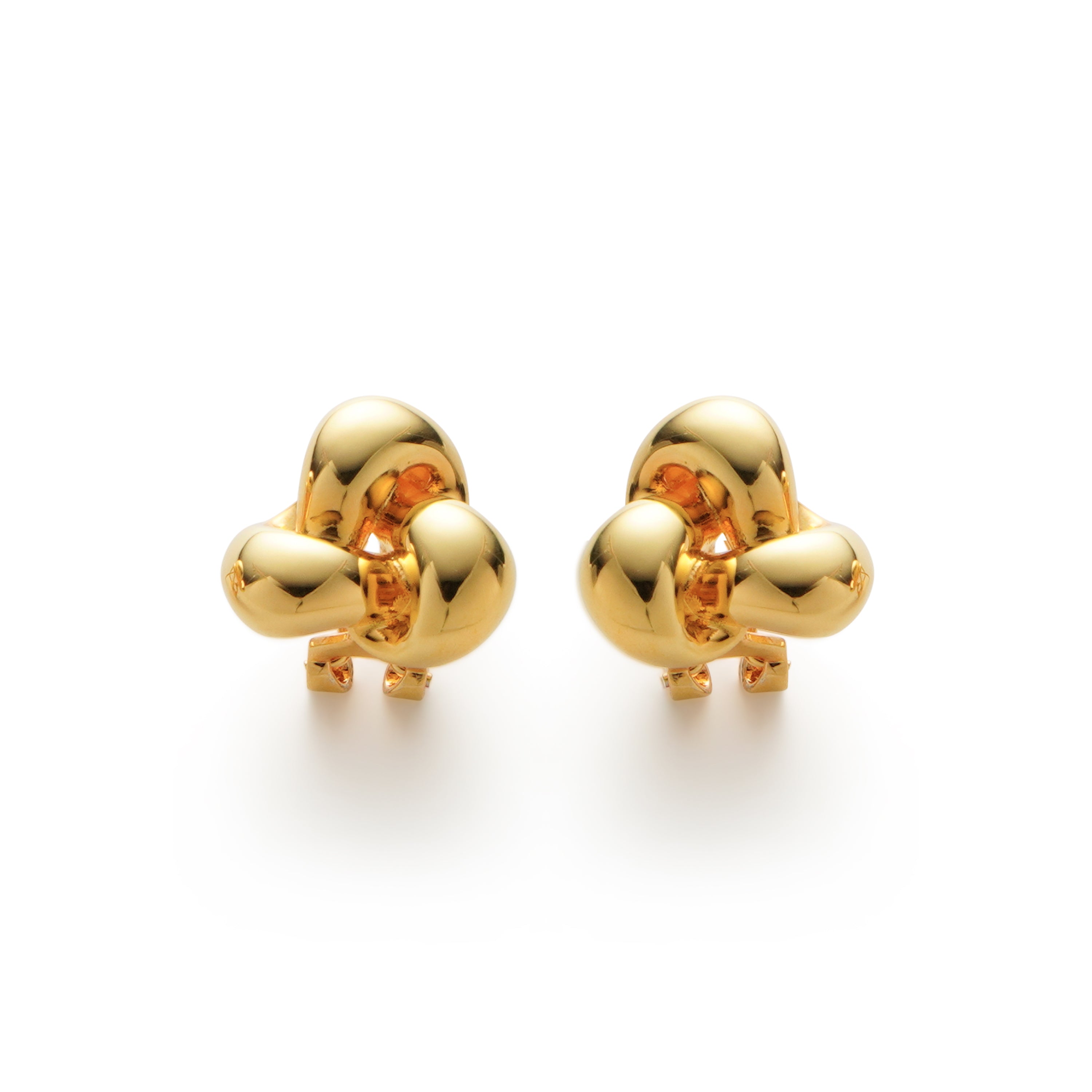 RSNY Geometric Stud Earrings - RSNY R2128B 铜镀金/银耳针 约20*19*8mm 几何缠绕感元素/交错环几何造型/轻量化品牌工艺/高韧性弹簧耳扣