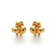 RSNY Geometric Stud Earrings - RSNY R2128B 铜镀金/银耳针 约20*19*8mm 几何缠绕感元素/交错环几何造型/轻量化品牌工艺/高韧性弹簧耳扣