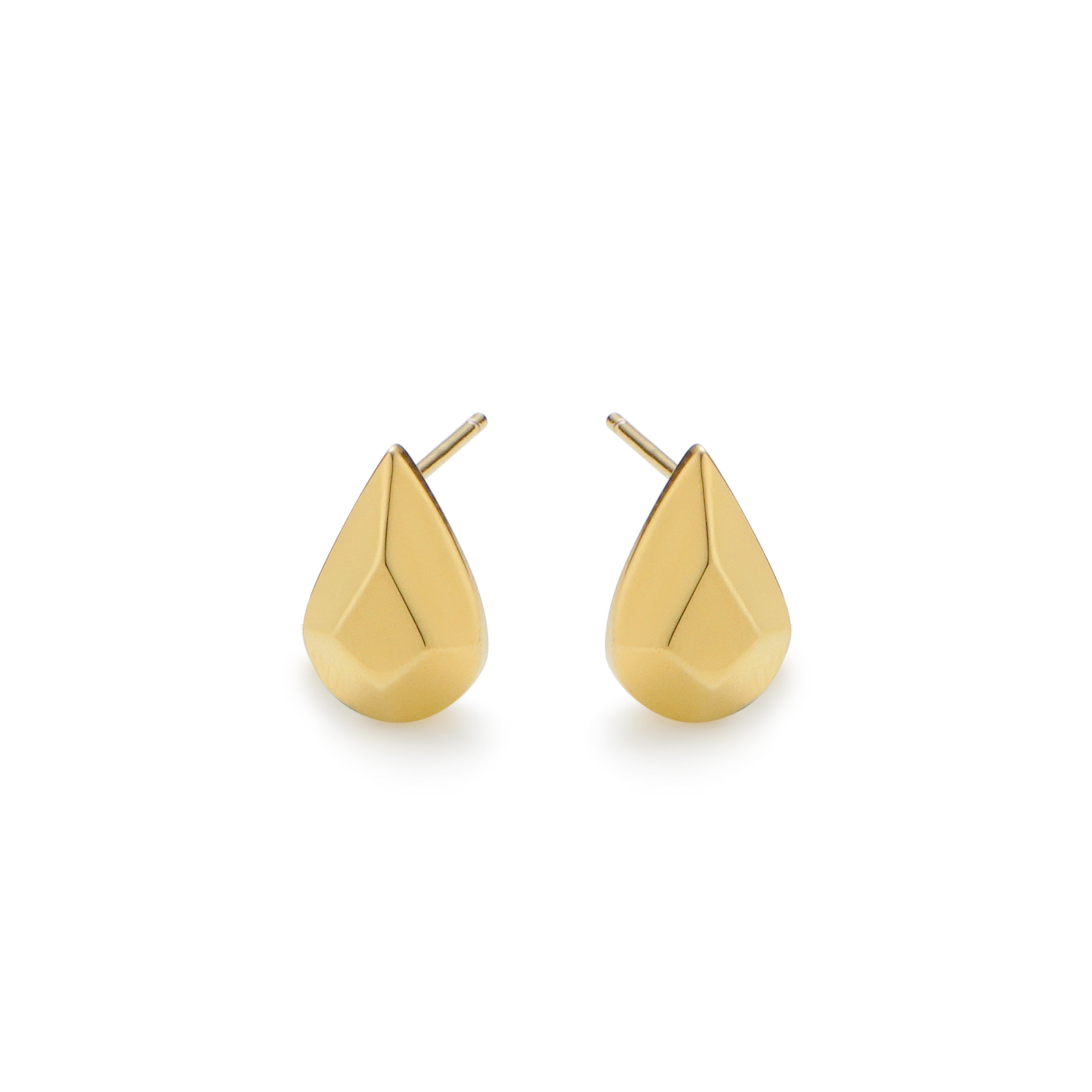 RSNY water drop diamond stud earrings - RSNY R2075B 铜镀金/银耳针约8*12*7mm 几何感切面造型/镜面级精工抛光/精致感细节处理//纯银高品质耳针