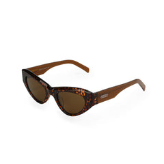 RSNY Dazzling SOFT Cat Eye Sunglasses - RSNY ·MJ0011B · Plate/nylon lenses · Frame width 145.7mm/temple length 145mm · Lens width 50mm/height 36.5mm · Unisex triangular cat glasses frame design/0 touch metal logo/widened temple is more comfortable to wear/tortoiseshell color frame and brown temple mix and match color matching