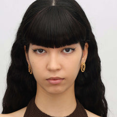 RSNY round ring smart stud earrings - RSNY R2120B 铜镀金/银耳针 约21*25*2mm 立体感几何设计/镜面级精工抛光/纯手工精雕工艺/纯银高品质耳针