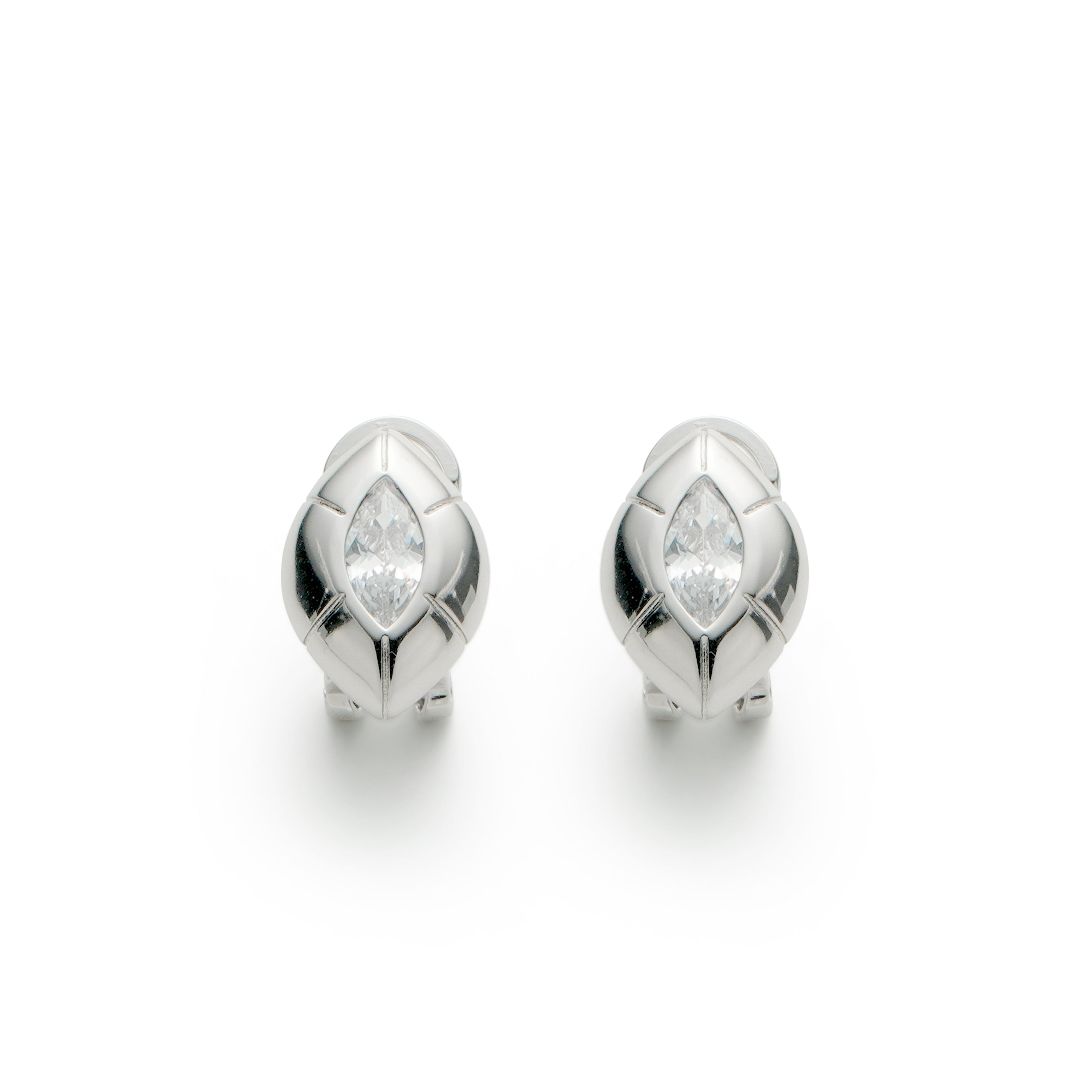 RSNY Eye of Rome stud earrings - RSNY R2166A 铜镀铑/银耳针 约20*13*6mm 立体感几何设计/镜面级精工抛光/精选优质仿钻石/纯银高品质耳针