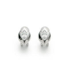 RSNY Eye of Rome stud earrings - RSNY R2166A 铜镀铑/银耳针 约20*13*6mm 立体感几何设计/镜面级精工抛光/精选优质仿钻石/纯银高品质耳针