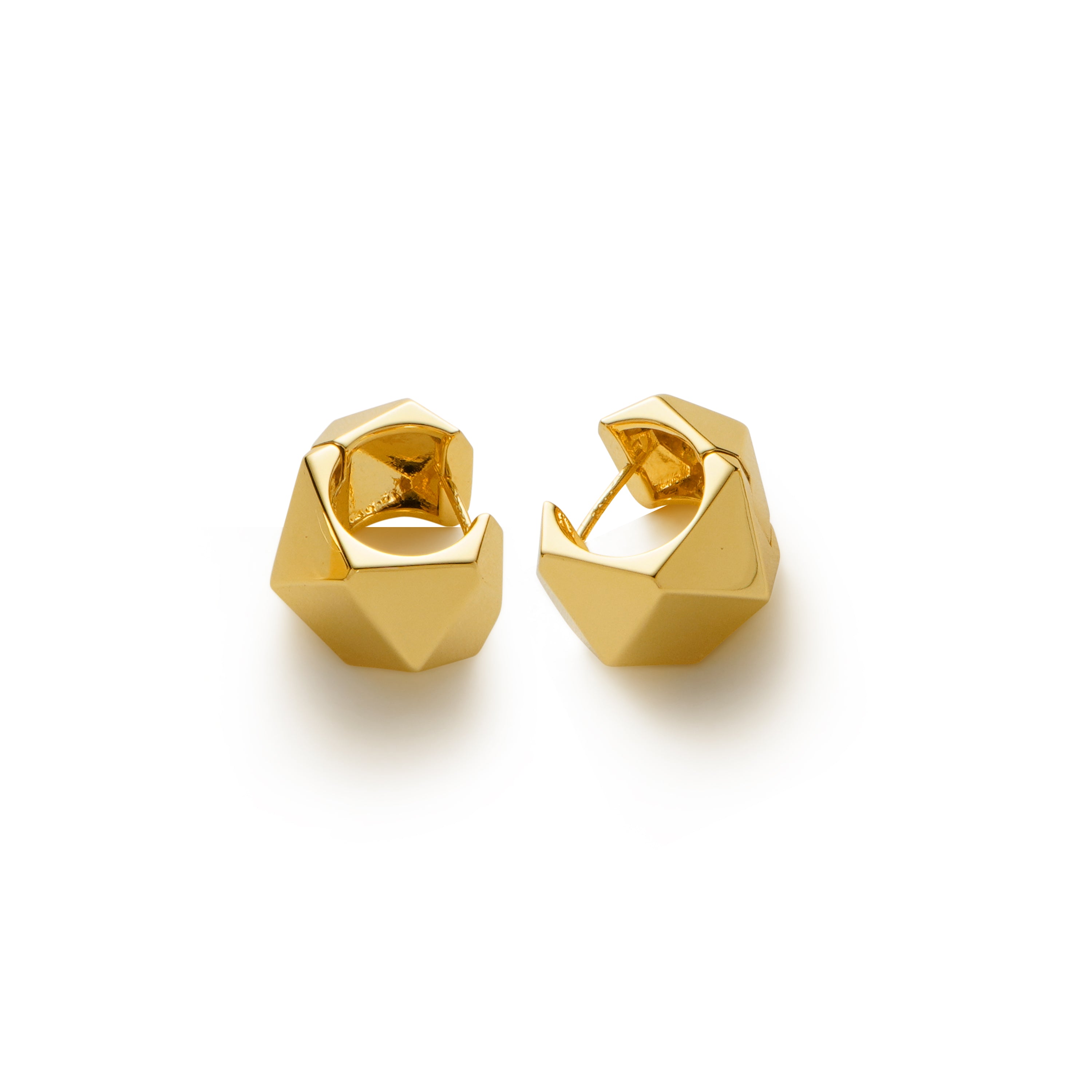 RSNY irregular diamond cut earrings - RSNY R2161B 铜镀金/银耳针 约12*15*18mm 钻石型设计元素/几何感切面造型/镜面级精工抛光/纯银高品质耳针