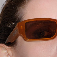 RSNY UN Falt square sunglasses - RSNY ·MJ0004B · Plate/nylon lenses · Frame width 148mm/temple length 145mm · Lens width 53mm/height 30.1mm · Unisex geometry box version design/0 touch metal logo/50 degree orange high-quality plate