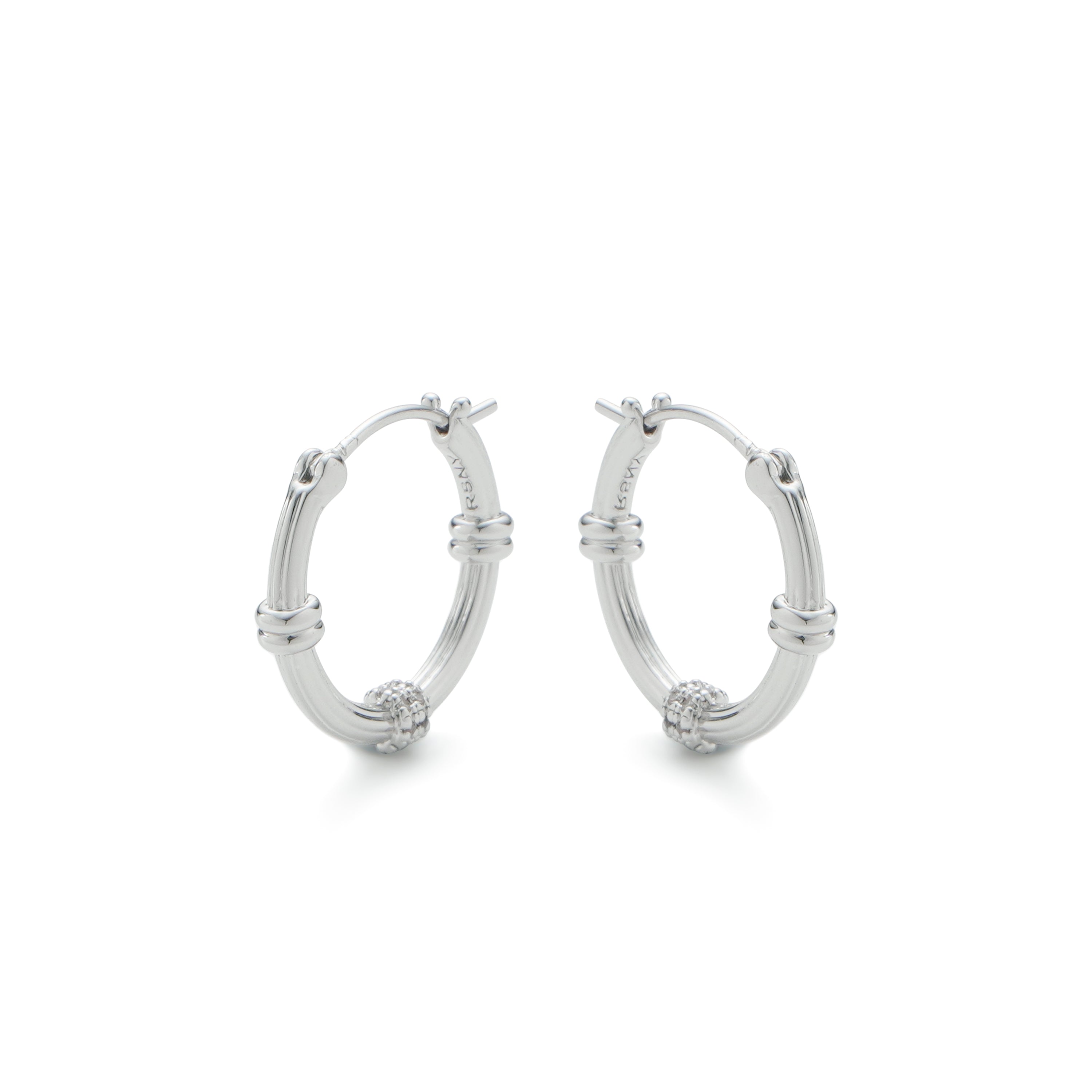 RSNY Simple Roman Earrings - RSNY R2154A 铜镀铑/银耳针 约3*20*19mm 时尚绕圈纹设计/通勤款几何造型/几何感切面造型/精致感细节处理