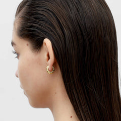 RSNY Diamond Textured Earrings - RSNY R2140B 铜镀金/银耳针 约8*16*17mm 钻石纹设计元素/时尚感几何造型/镜面级精工抛光/纯银高品质耳针