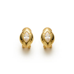 RSNY Eye of Rome stud earrings - RSNY R2166B 铜镀金/银耳针 约20*13*6mm 立体感几何设计/镜面级精工抛光/精选优质仿钻石/纯银高品质耳针