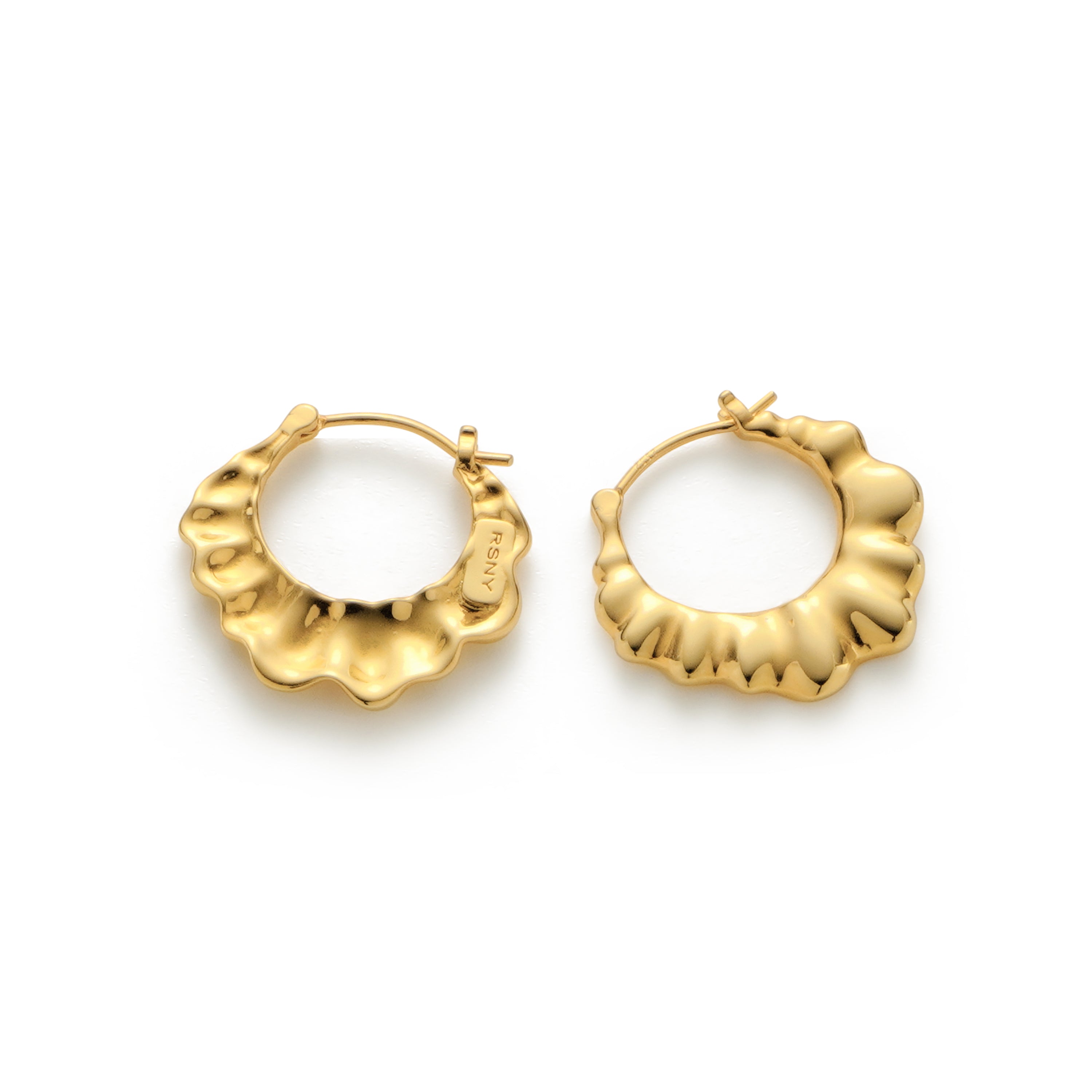 RSNY pleated earrings - RSNY R2132B Copper Gold Plated/Tremella Needle Size: 2 * 22 * 25mm Corrugated Design Elements/Commuter Simplicity Size: Styling/Mirror Seiko Polishing/Delicate Detail Processing