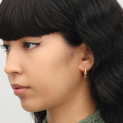 RSNY Roman stitching texture earrings - RSNY R2045A Copper Plated Rhodium/Copper Plated Gold Weight: 10g Size: 20 * 6 * 20mm Diamond pattern design elements/two-color luxury grade electroplating/fashion geometric modeling/mirror grade Seiko polishing/lightweight brand craftsmanship