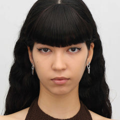 RSNY Roman Styling Earrings - RSNY R2129A 铜镀铑/银耳针 约15*29*5mm 立体感几何设计/纯手工精雕工艺/镜面级精工抛光/纯银高品质耳针