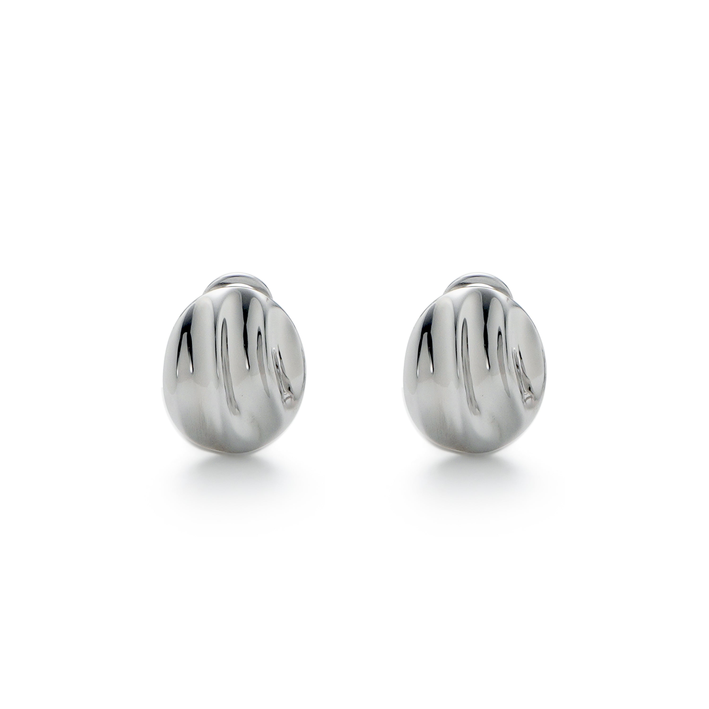 RSNY simple Roman stud earrings - RSNY R2125A 铜镀铑/银耳针 约15*19*5mm 几何感切面造型/几何缠绕感元素/镜面级精工抛光/微厚重精巧质感