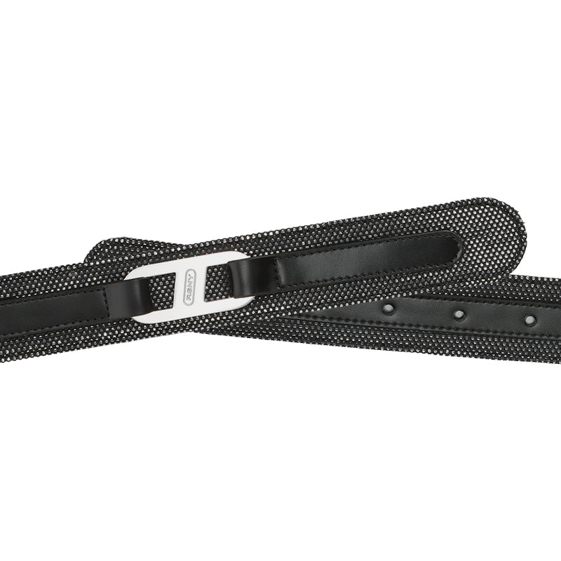 RSNY Urban Flex Fashion Belt - RSNY ·RSNY ·PD0102 · Cow leather/glossy touch fabric/leather fabric/brand metal decorative buckle · Length 105cm * Width 3.5cm · Wear size 54-75cm · Composite design of multi-layer leather and fabric/modern polka dot glossy fabric