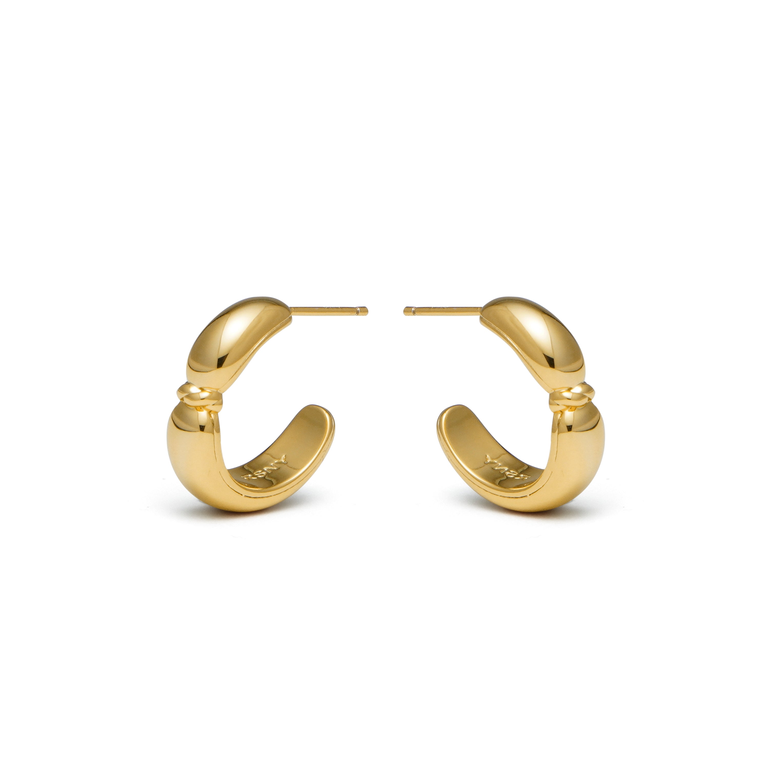 RSNY geometric earrings - RSNY R2091B Copper Gold Plated/S925 Tremella Needle/Brand Ear Plug Weight: 8.4g Size: 20 * 6 * 20mm Geometric winding elements/commuter simple size: shape/sterling silver high-quality ear needles/mirror-grade Seiko polishing/lightweight brand craftsmanship