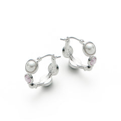 RSNY irregular pearl earrings - RSNY R2169A 铜镀铑/银耳针 约22*22*7mm 圆环型设计元素/时尚感几何造型/优选精品级贝珠/精致感细节处理