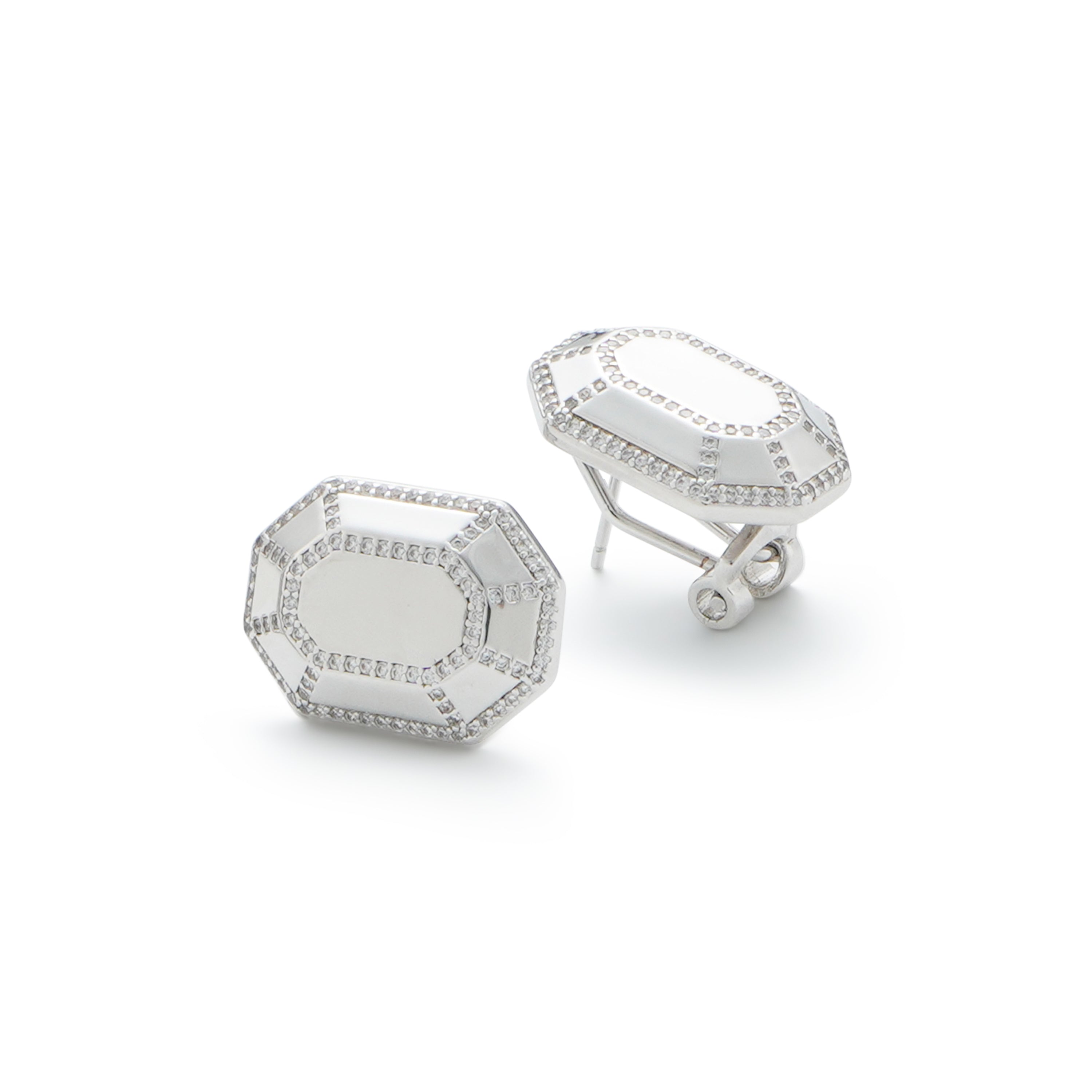 RSNY Redeen Styling Earrings - RSNY R2100A Copper Rhodium Plated/Tremella Needle Size: 14 * 20 * 4mm diamond-grade delicate cut/mirror-grade Seiko polishing/pure manual inlay skills/exquisite detail processing