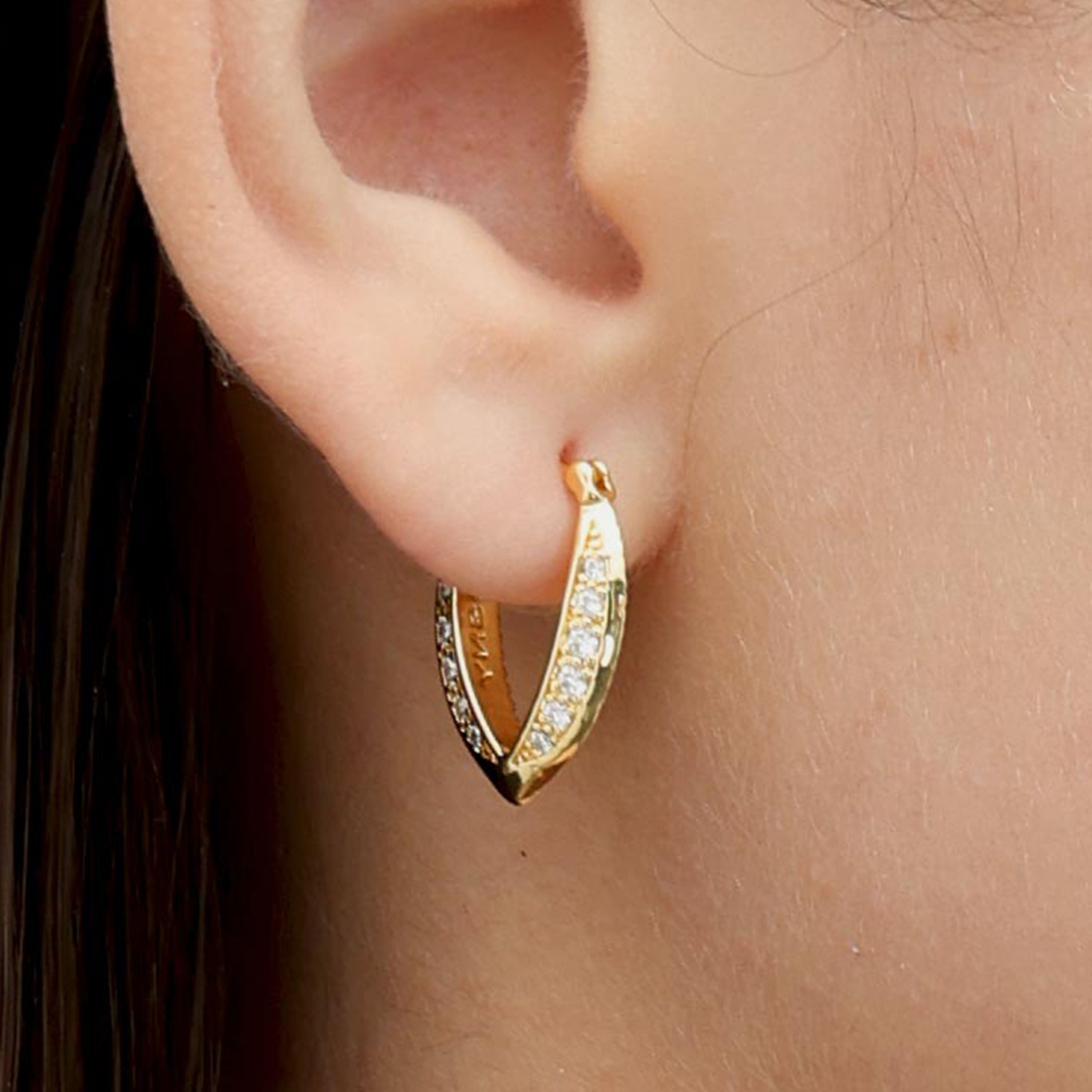RSNY Simple Roman Earrings - RSNY R2149B 铜镀金/银耳针 约4*15*20mm 几何感切面造型/镜面级精工抛光/纯手工镶嵌技艺/纯银高品质耳针