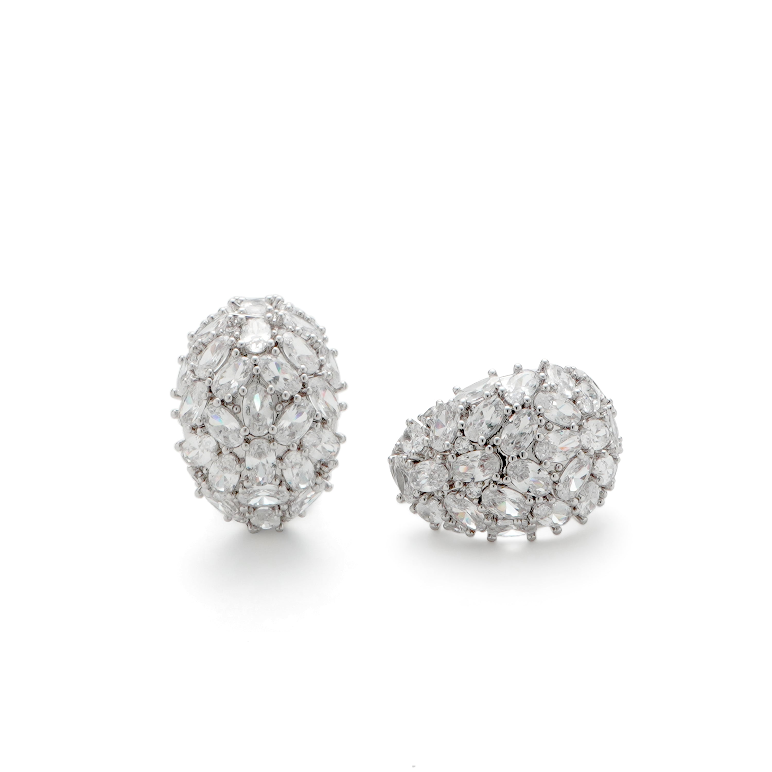 RSNY Diamond Stud Earrings - RSNY R1880 Size: 18 * 24 * 13mm Diamond grade delicate section/sterling silver high-quality ear acupuncture/high toughness spring ear buckle/lightweight brand craftsmanship