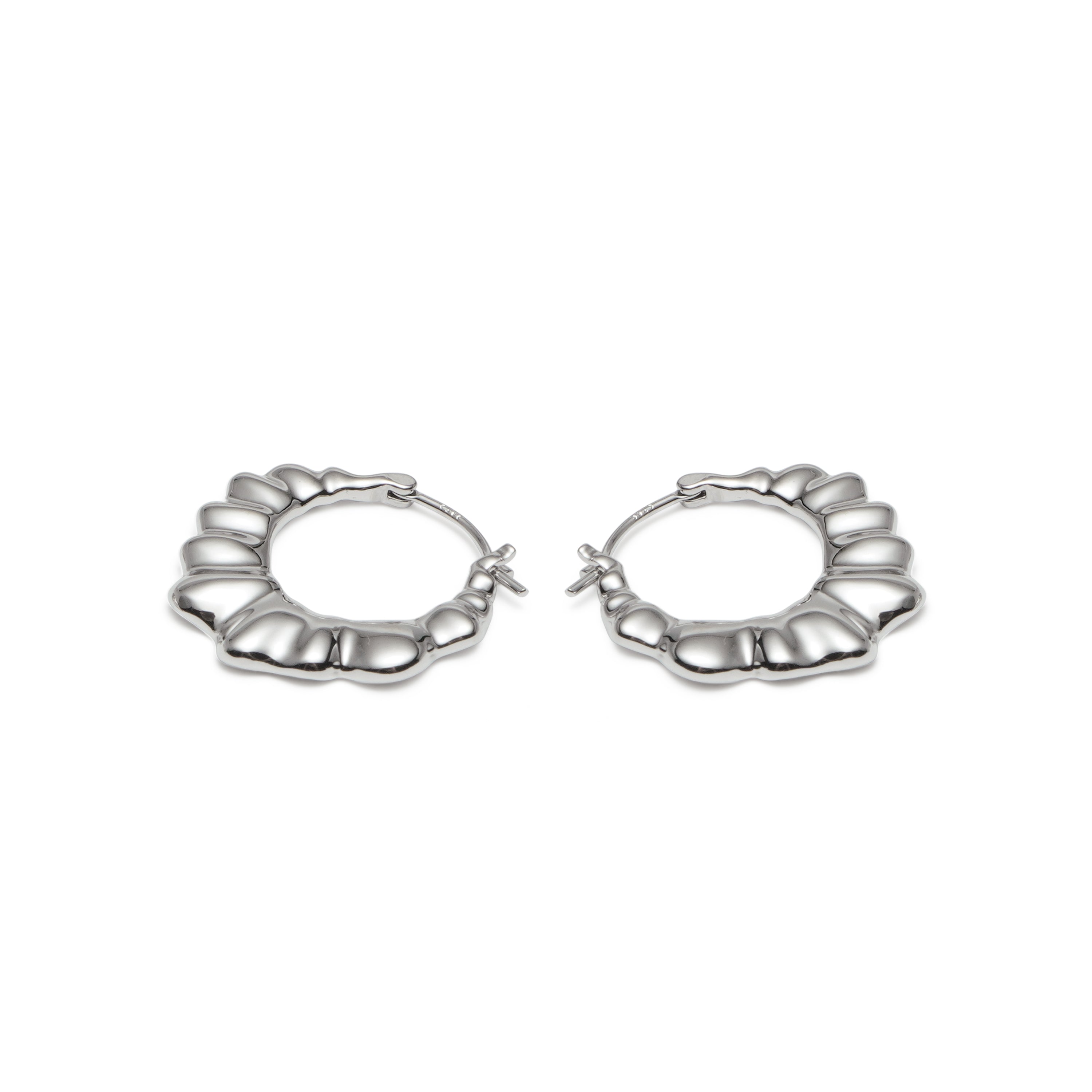 RSNY pleated earrings - RSNY R2132A Copper Rhodium Plated/Tremella Needle Size: 2 * 22 * 25mm Corrugated Design Elements/Commuter Simplicity Size: Styling/Mirror Seiko Polishing/Delicate Detail Processing
