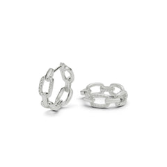 RSNY diamond pattern chain earrings - RSNY R2082A copper rhodium plating Weight: 4g Size: 19 * 6 * 19mm Diamond pattern chain elements/lightweight hollowing process/pure manual inlay technology/mirror-level precision polishing
