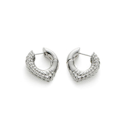 RSNY geometric shaped earrings - RSNY R2051A copper rhodium plating Weight: 13.6g Size: 22 * 7 * 24mm Diamond pattern design elements/exquisite detail processing/mirror-grade Seiko polishing/fashionable geometric modeling/lightweight brand craftsmanship