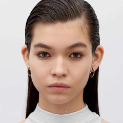 RSNY pleated earrings - RSNY R2138A 铜镀铑/银耳针 约3*23*23mm 波纹感设计元素/几何感切面造型/微厚重精巧质感/纯银高品质耳针