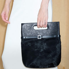 RSNY Urban Flex Multi-Purpose Clutch - RSNY Length 26 * Width 5 * Height 31cm Black dragon pattern rare first layer calfskin, black calfskin, Helena leather fabric, signature belt buckle, main interlayer.
