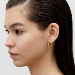 RSNY Roman style earrings - RSNY R2133B 铜镀金/银耳针 约5*22*20mm 时尚绕圈纹设计/通勤款几何造型/纯手工精雕工艺/纯银高品质耳针