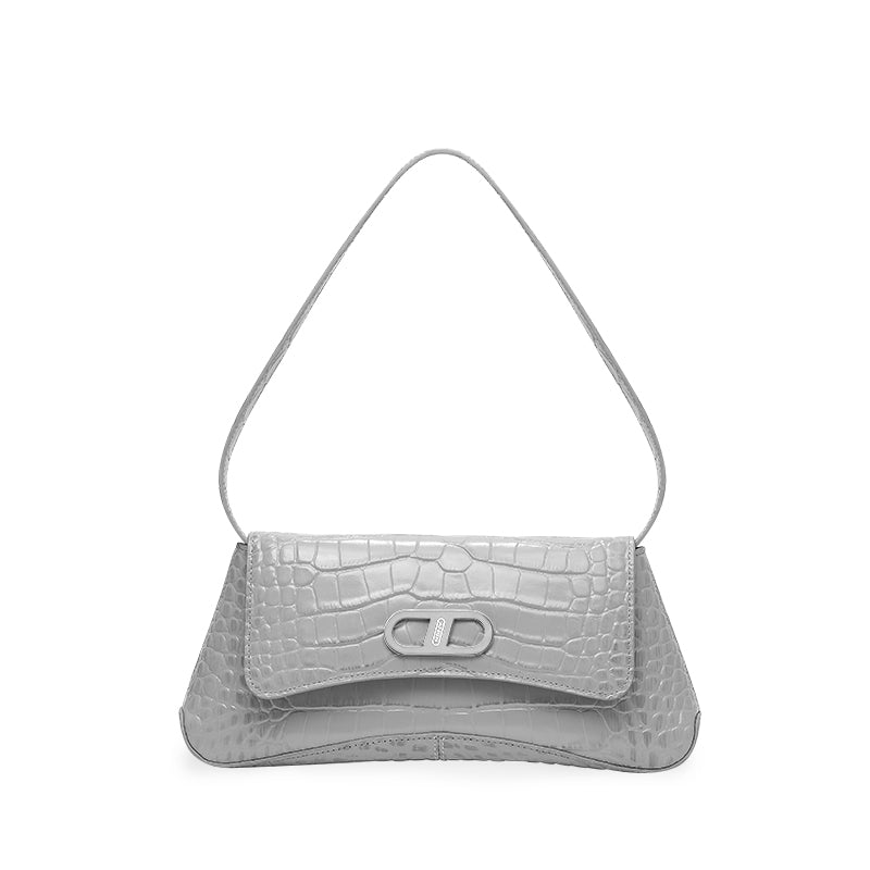 RSNY The Bridge Small Handbag - RSNY Bag body 260mm/115mm Shoulder strap 530mm/15mm First layer cowhide leather - crocodile pattern/ELIZABETH technology leather blended fabric, stainless steel gold-plated brand decorative buckle