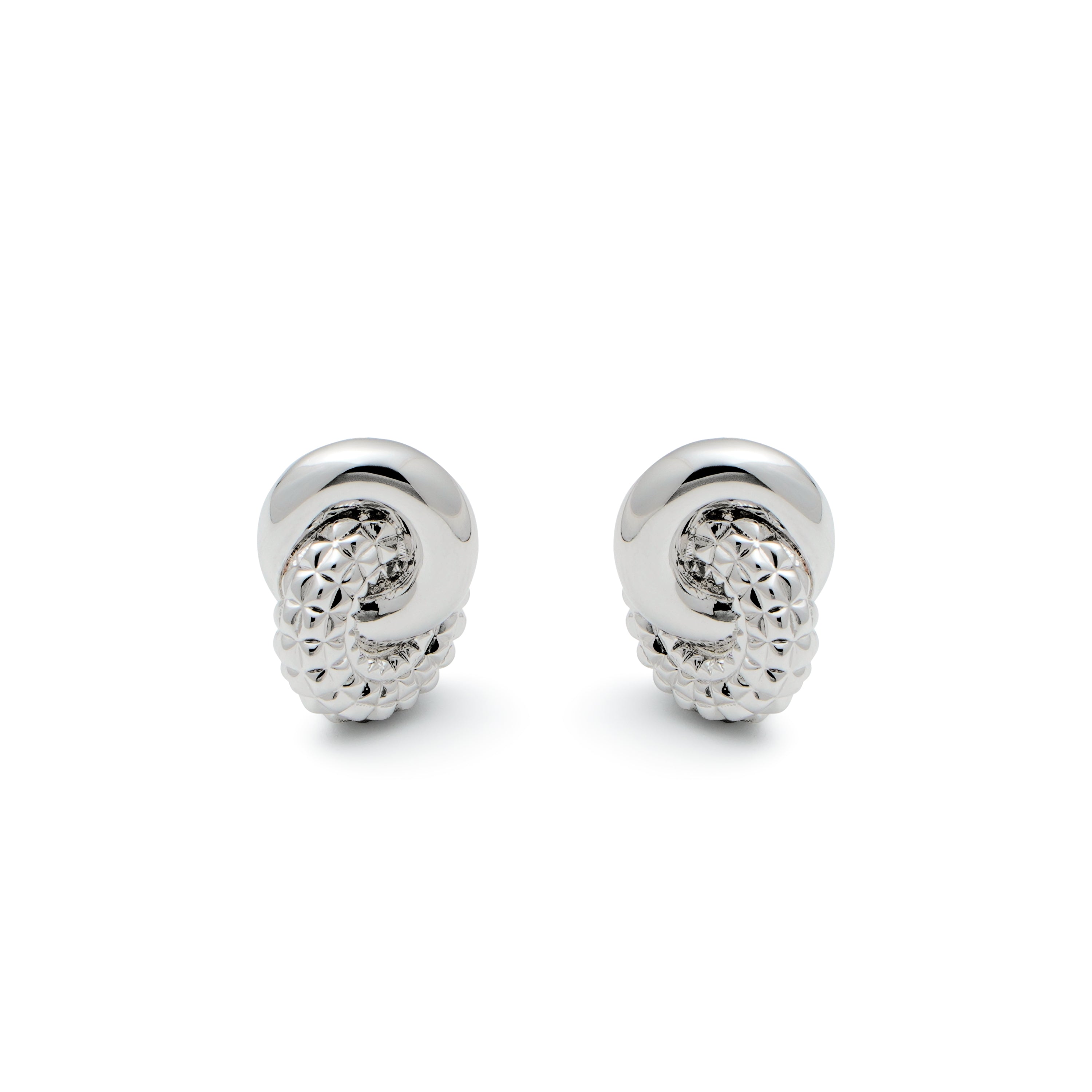 RSNY diamond pattern chain stud earring chain - RSNY R2026A Copper Rhodium Plated/S925 Tremella Needle/Brand Ear Plug Weight: 9.4g undefined Diamond pattern design elements/staggered ring geometry/sterling silver high-quality ear needles/mirror-grade precision polishing/lightweight brand craftsmanship