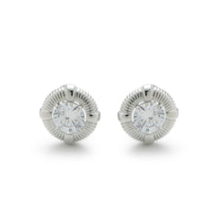 RSNY Roman Styling Earrings - RSNY R2118A 铜镀铑/银耳针 约18*18*7mm 时尚绕圈纹设计/时尚感几何造型/精选优质仿钻石/高韧性弹簧耳扣