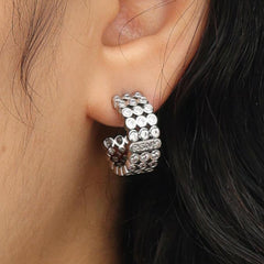 RSNY diamond shaped earrings - RSNY 1789W Size: 8 * 18 * 18mm Diamond grade delicate section/sterling silver high-quality ear acupuncture/high toughness spring ear buckle/lightweight brand craftsmanship