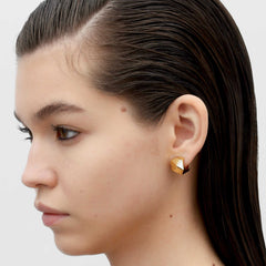 RSNY irregular diamond cut earrings - RSNY R2161B 铜镀金/银耳针 约12*15*18mm 钻石型设计元素/几何感切面造型/镜面级精工抛光/纯银高品质耳针