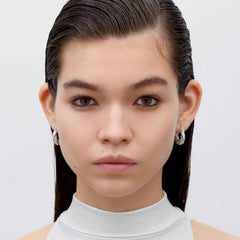 RSNY geometric abstract earrings - RSNY R2187A 铜镀铑/银耳针 约20*20*8mm 几何缠绕感元素/交错环几何造型/纯手工精雕工艺/微厚重精巧质感