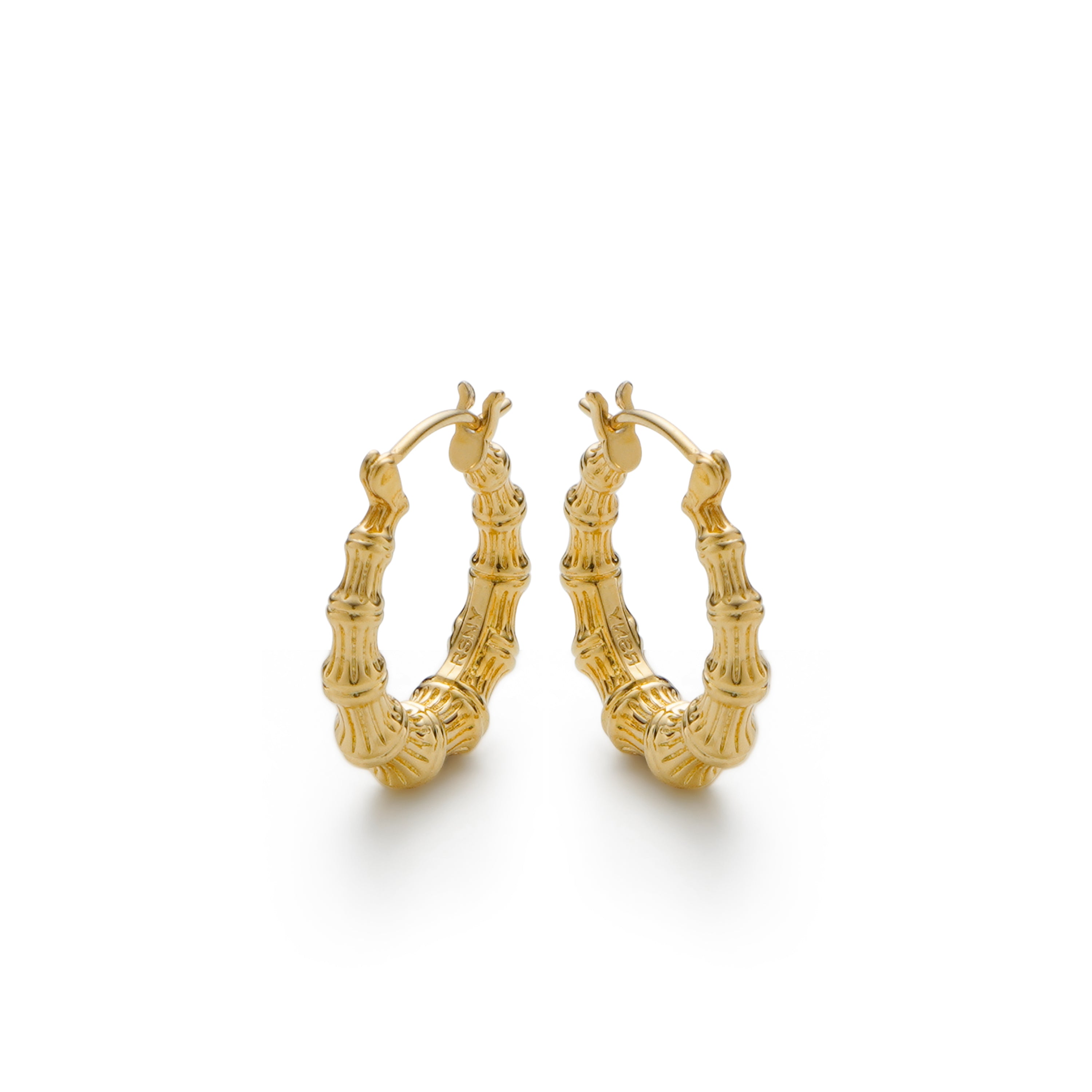RSNY Roman style earrings - RSNY R2133B 铜镀金/银耳针 约5*22*20mm 时尚绕圈纹设计/通勤款几何造型/纯手工精雕工艺/纯银高品质耳针