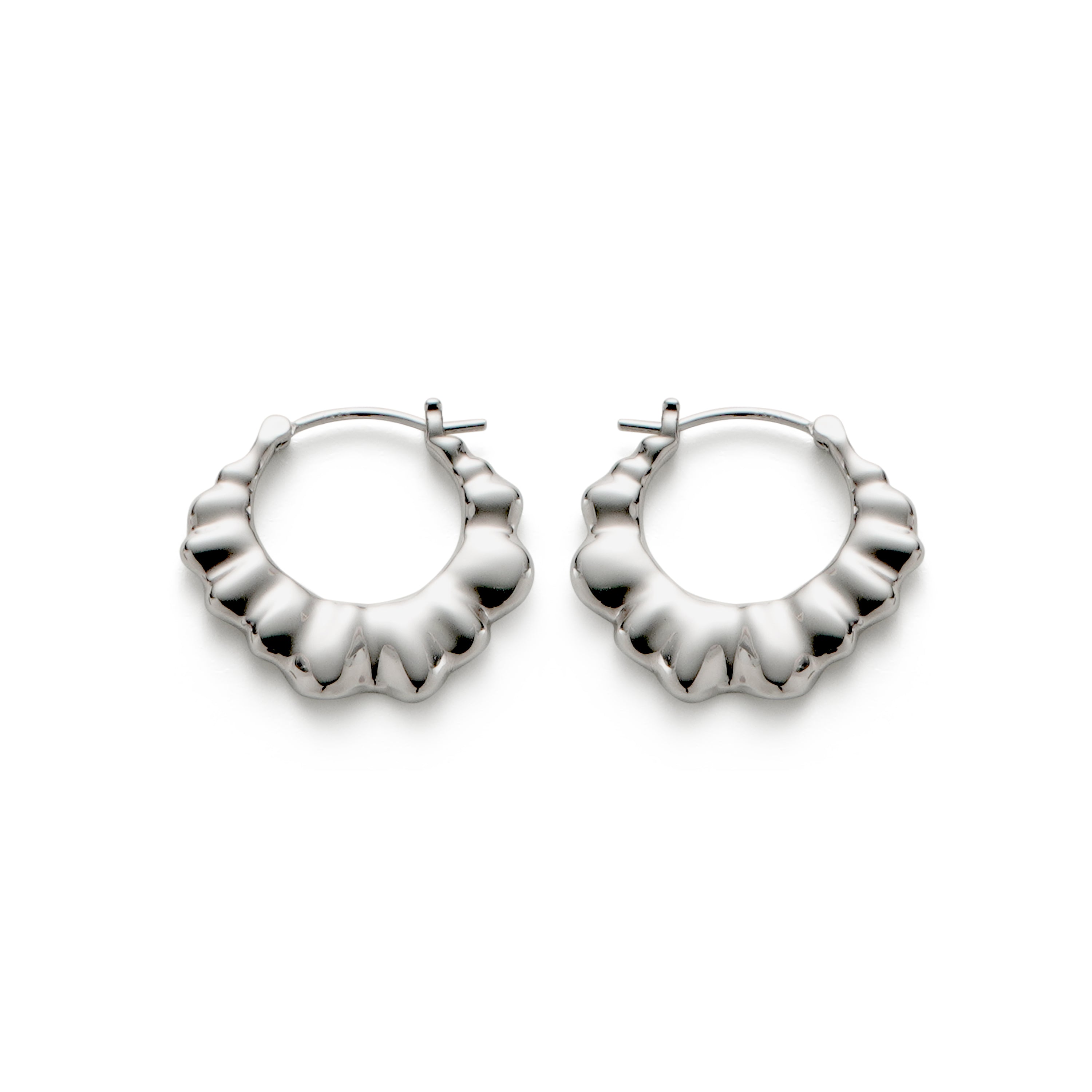 RSNY pleated earrings - RSNY R2132A Copper Rhodium Plated/Tremella Needle Size: 2 * 22 * 25mm Corrugated Design Elements/Commuter Simplicity Size: Styling/Mirror Seiko Polishing/Delicate Detail Processing