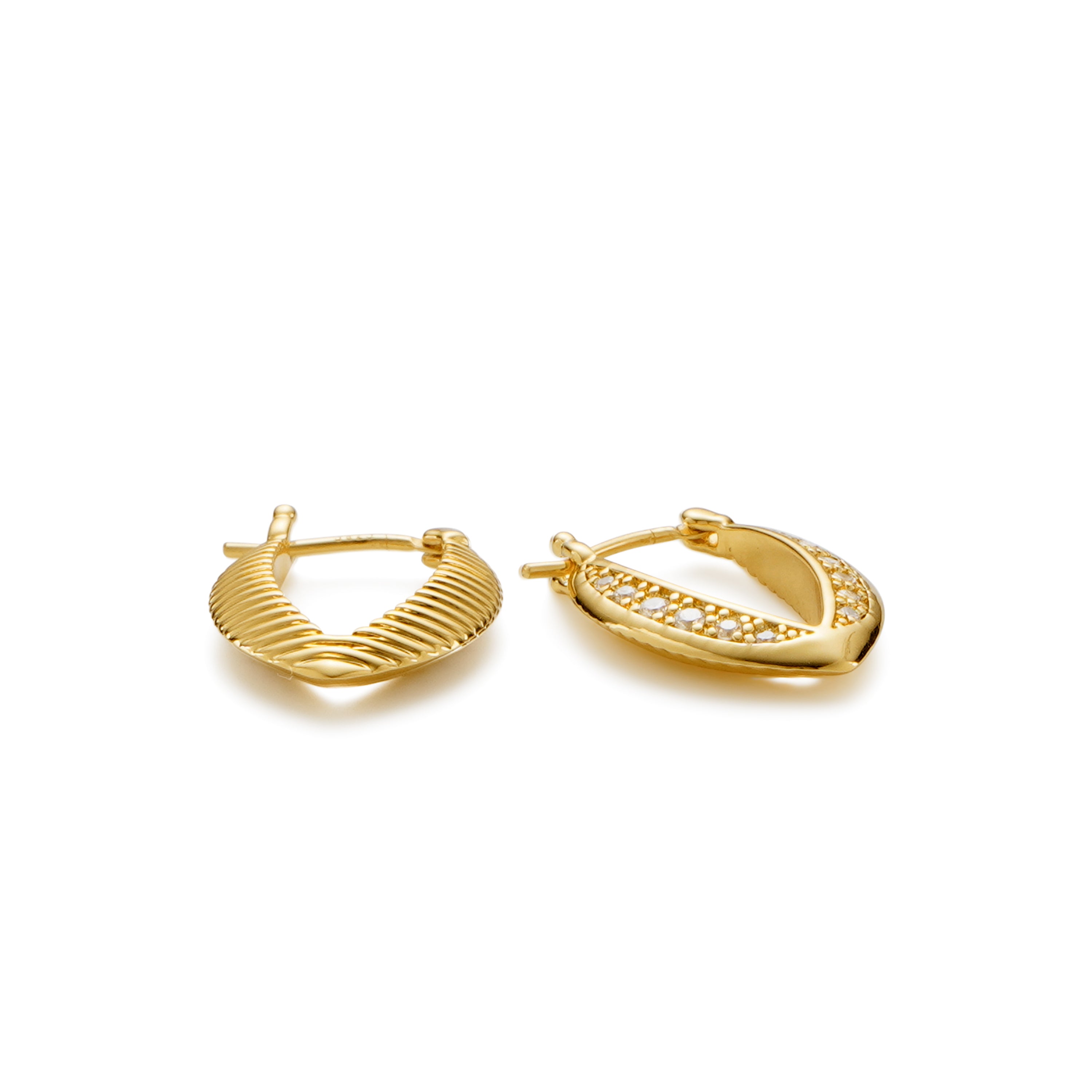 RSNY Simple Roman Earrings - RSNY R2149B 铜镀金/银耳针 约4*15*20mm 几何感切面造型/镜面级精工抛光/纯手工镶嵌技艺/纯银高品质耳针